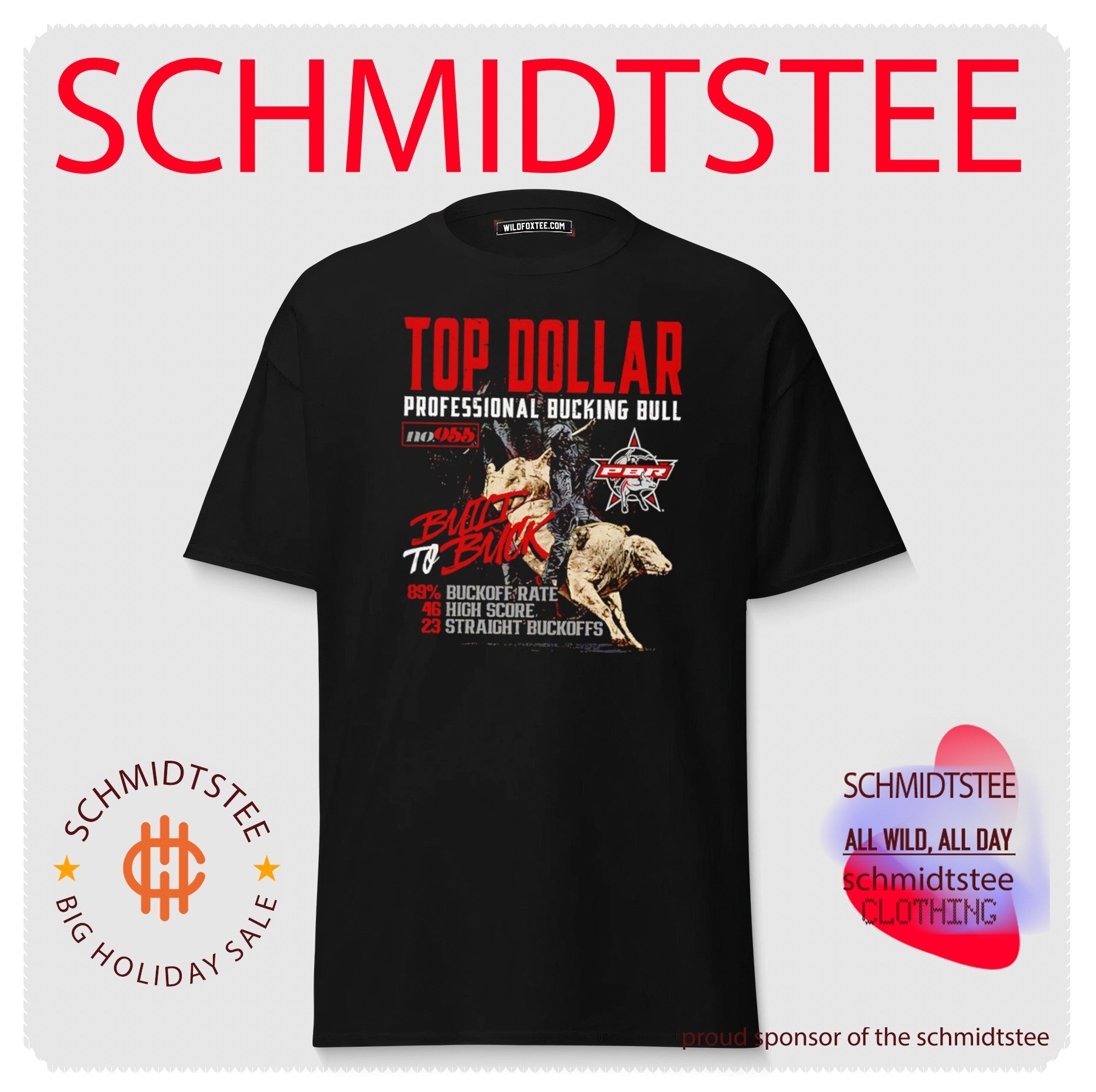 Dollar Professional Bucking Bull PBR Built to Buck shirt