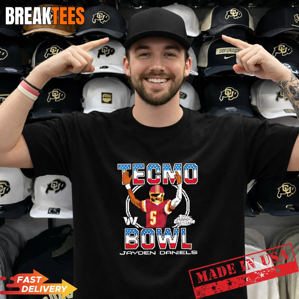 Topps Chrome x Tecmo Bowl Washington Commanders Jayden Daniels T-Shirt