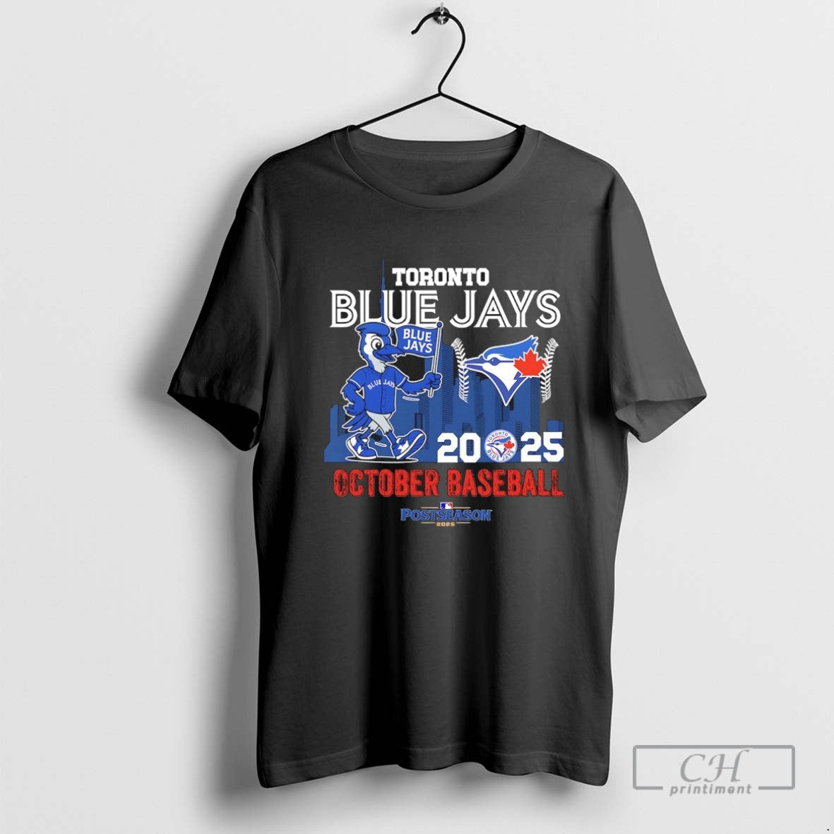 Toronto Blue Jays 2025 October Baseball Skyline Mascot