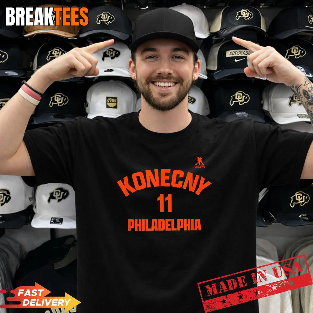 Travis Konecny Name and Number Philadelphia Hockey Shirt
