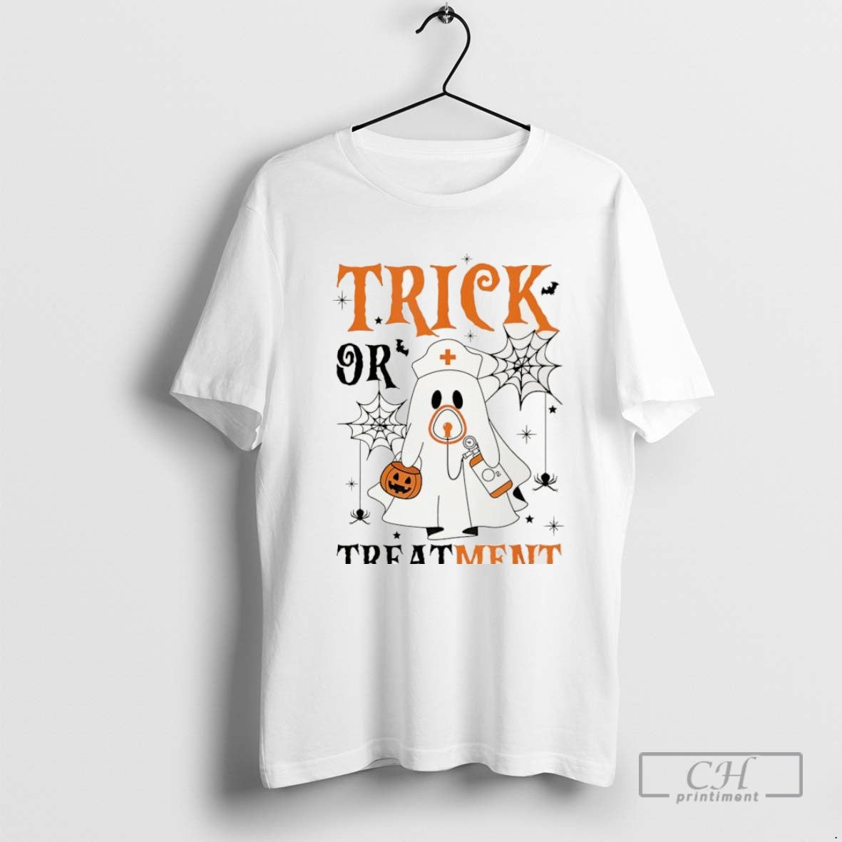 Trick Or Treatment Nurse Ghost Halloween T Shirt Sweater