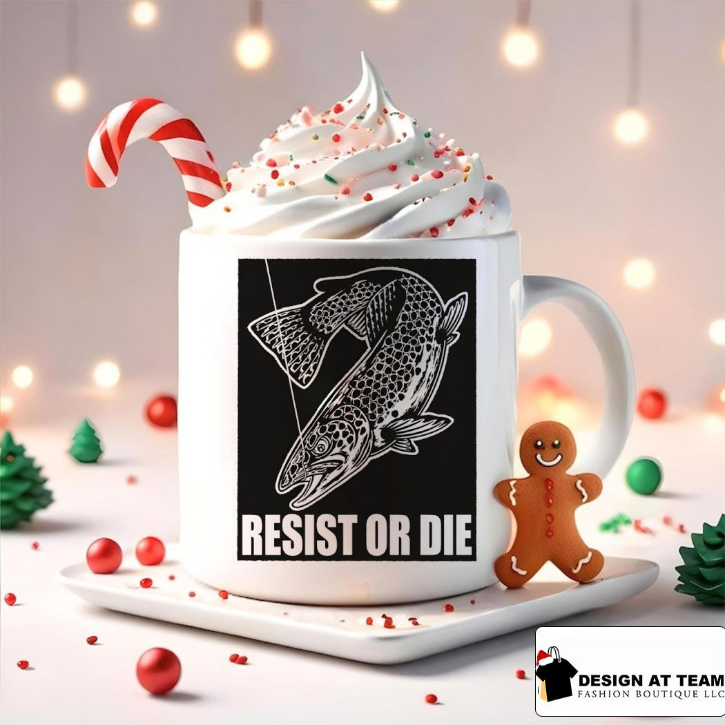 Trout Fish Angler Fishing Gear Resist Or Die Shirt
