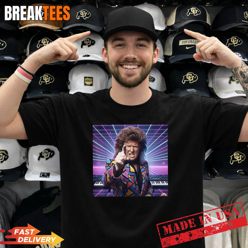 Trump 80s Synthwave Keyboards Song Meme Shirt