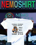 Twinkle twinkle little snitch mind your business nosey bitch messy bun skeleton shirt