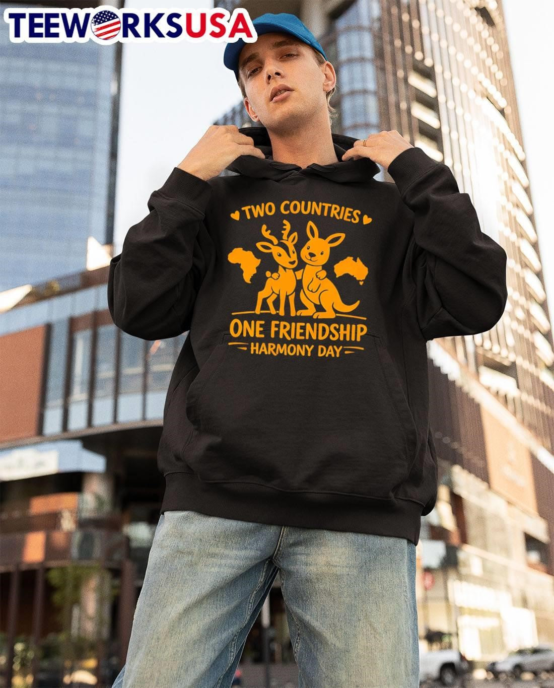 Two Countries Deer Kangaroo One Friendship Harmony Day shirt
