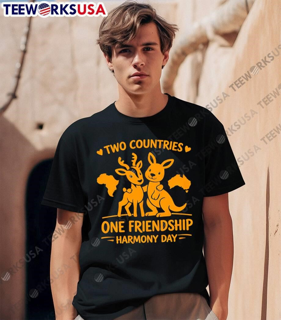Two Countries Deer Kangaroo One Friendship Harmony Day shirt