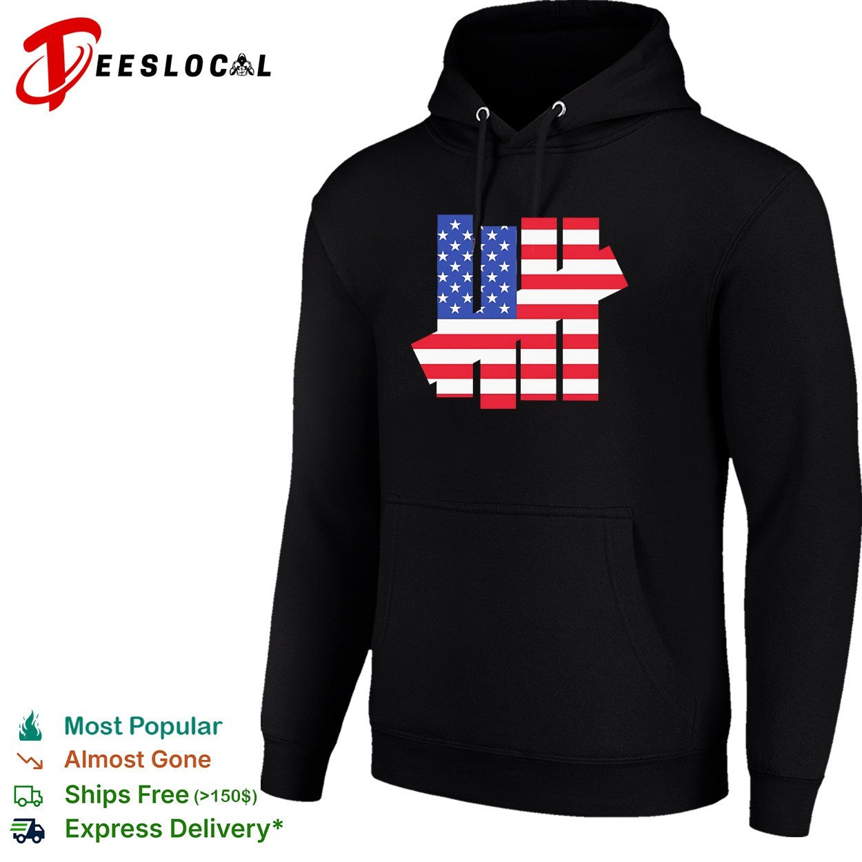 USA flag Undefeated logo shirt