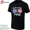 USA patriot flag glasses we the people like to party shirt