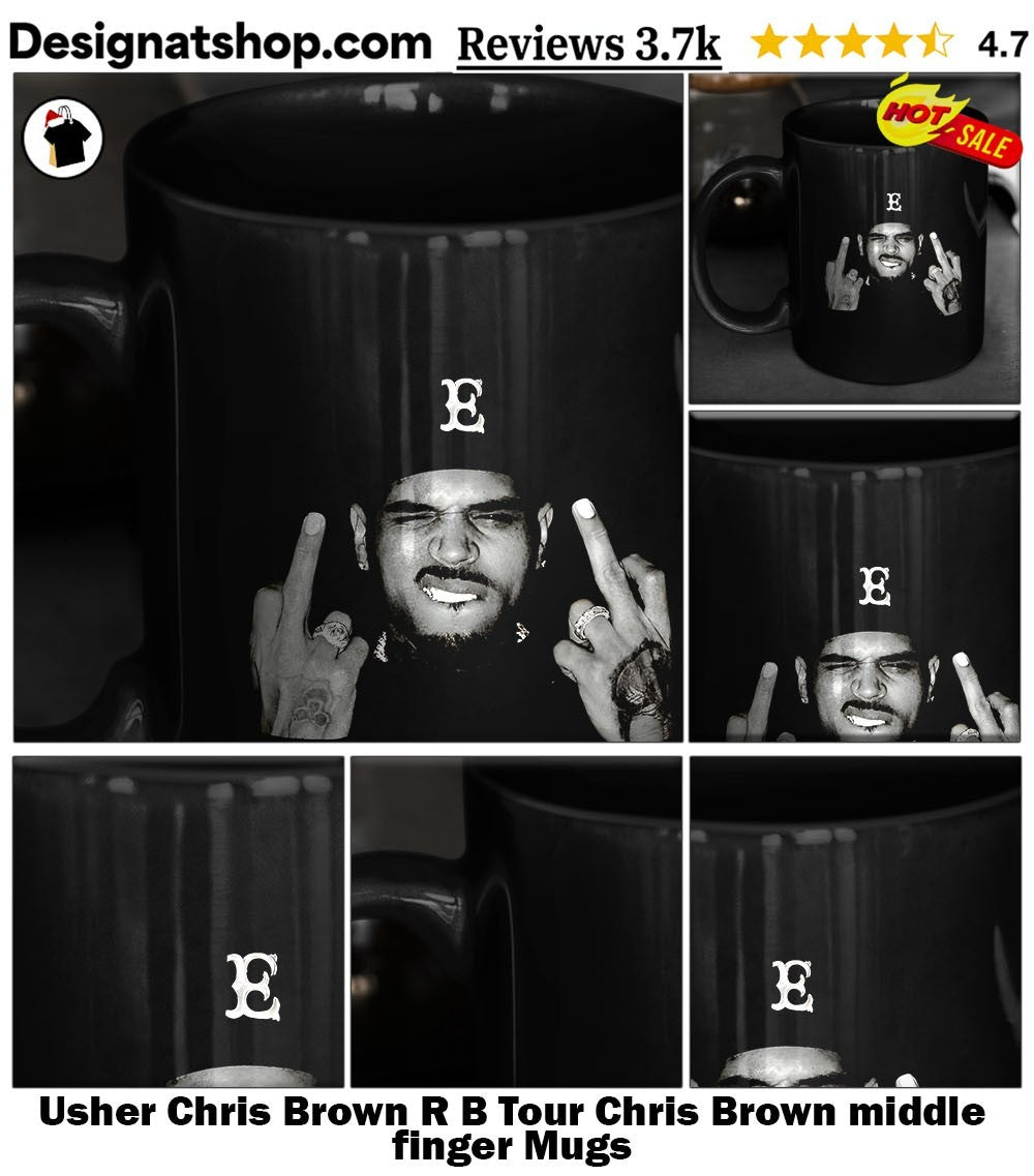 Usher Chris Brown R B Tour Chris Brown middle finger shirt
