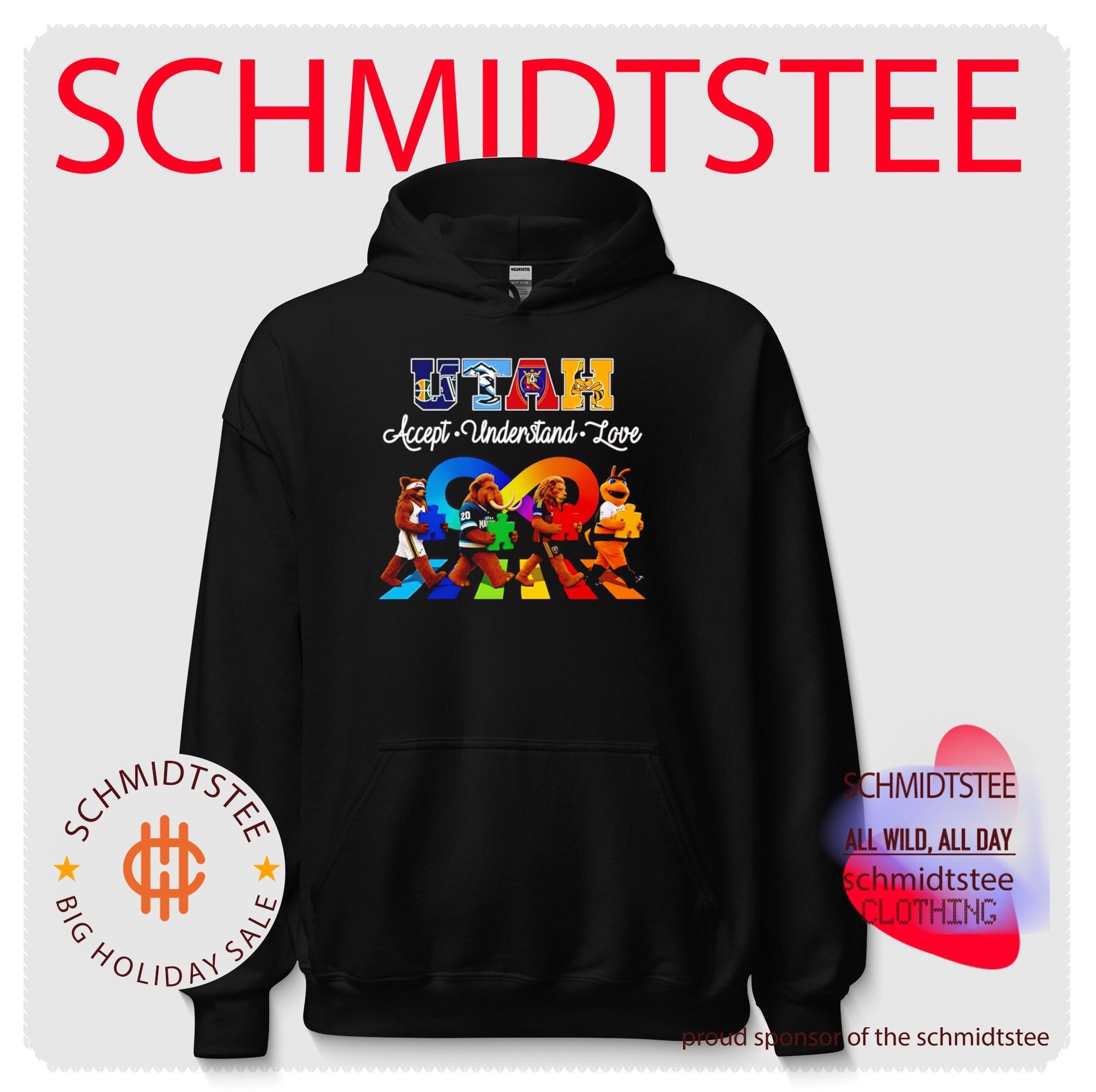 Utah Accept Understand Love Mascot Puzzle Piece Infinity shirt