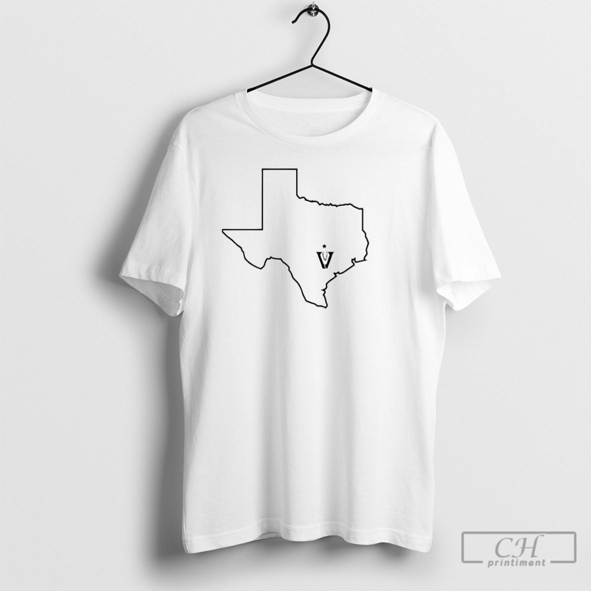 Vandegrift Vipers Texas Outline Map Graphic Shirt Tee