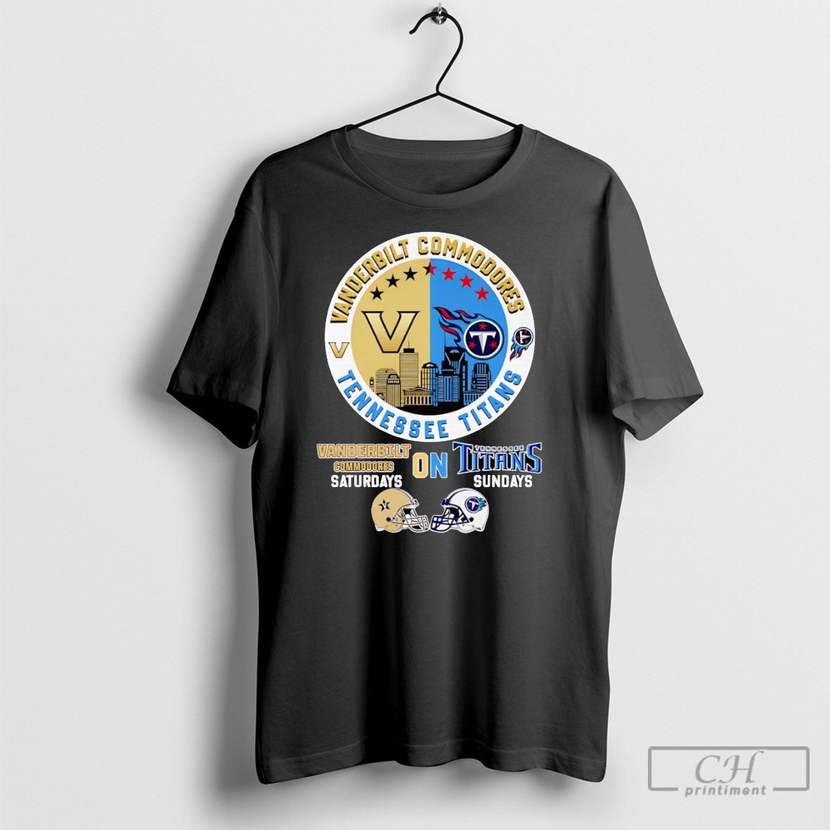 Vanderbilt Commodores On Saturdays Tennessee Titans On Sundays Skyline Shirt