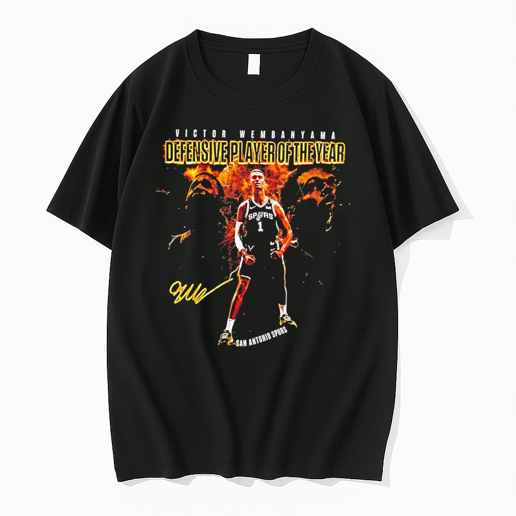 Victor Wembanyama Nba Defensive Player Of The Year Signature Tee Tshirts Sweater