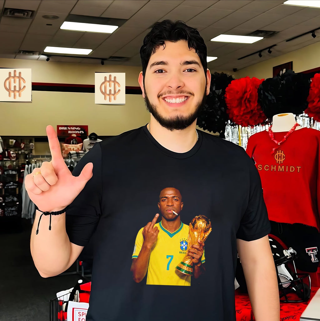 Vinicius Junior middle finger 2026 World Cup shirt