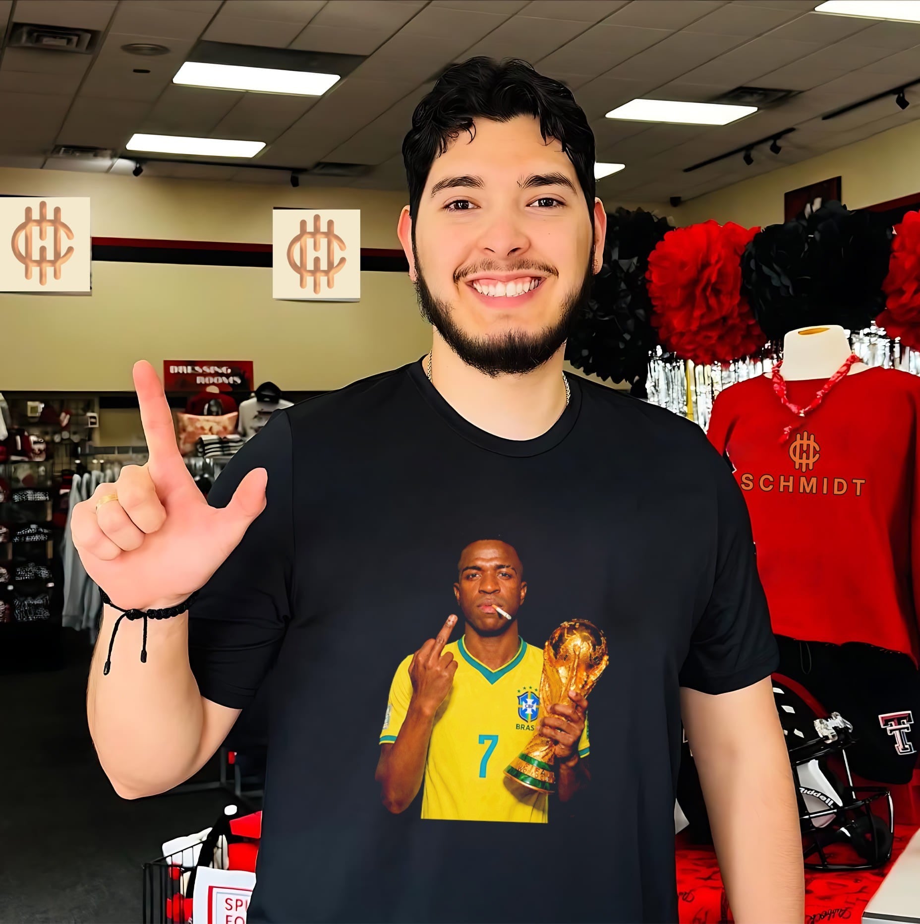 Vinicius Junior middle finger 2026 World Cup shirt
