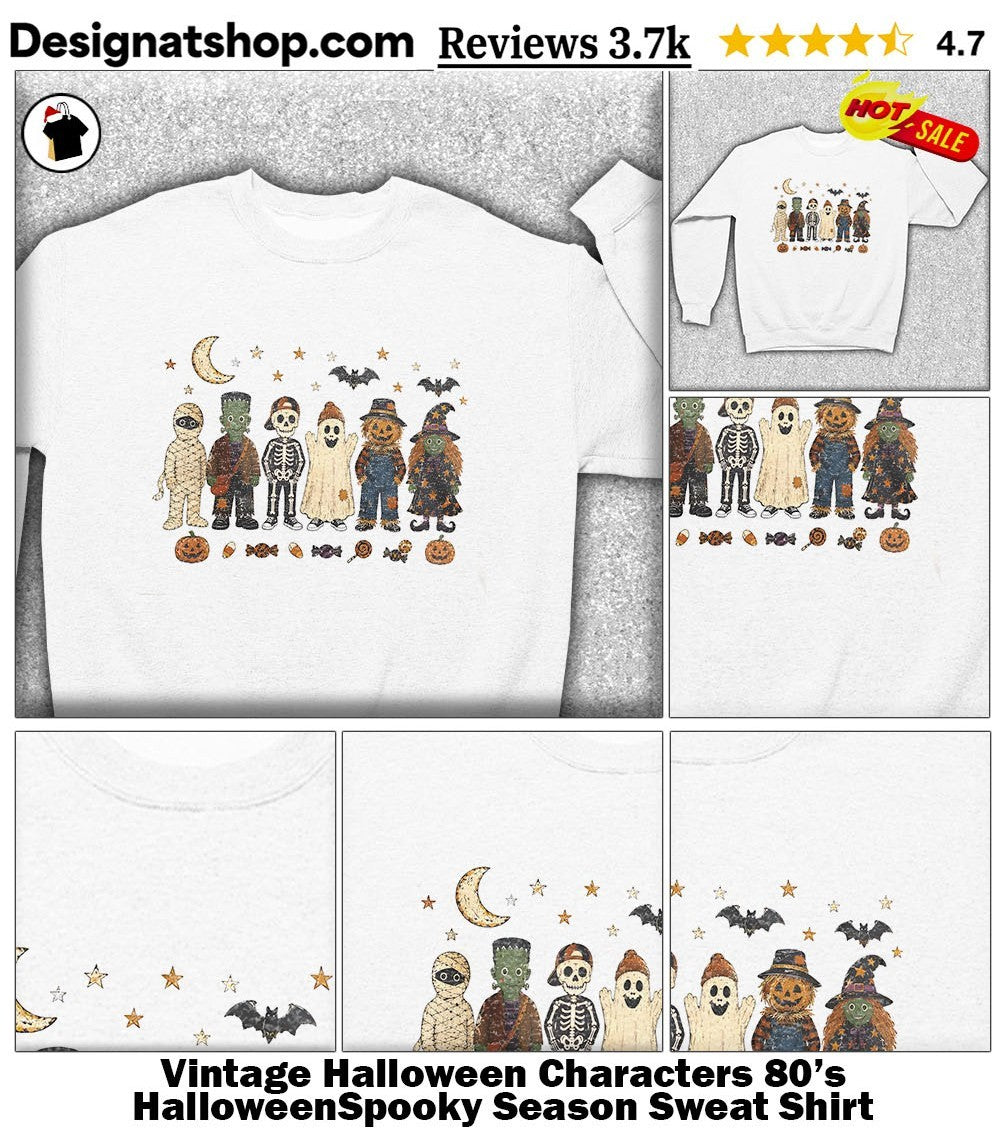 Vintage Halloween Characters 80’s HalloweenSpooky Season shirt