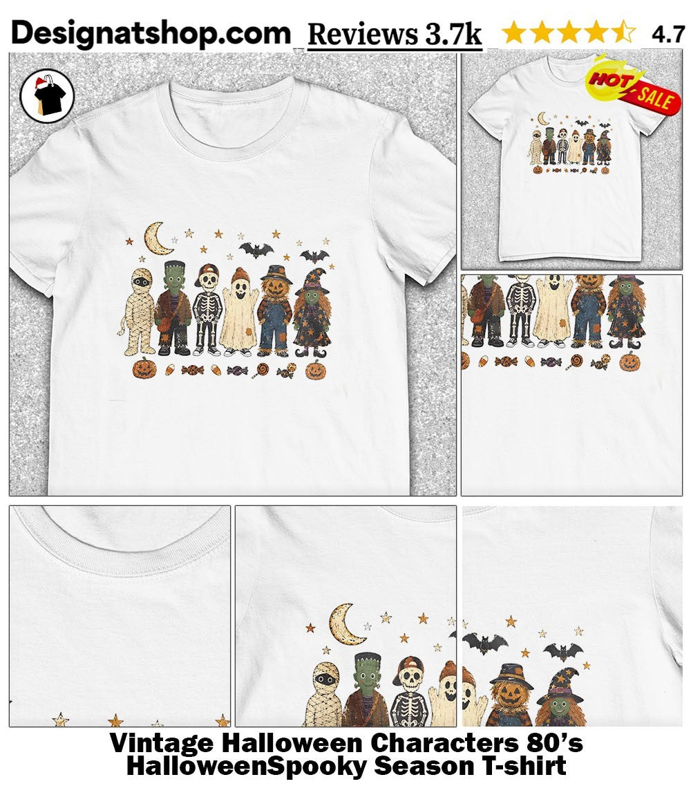 Vintage Halloween Characters 80’s HalloweenSpooky Season shirt