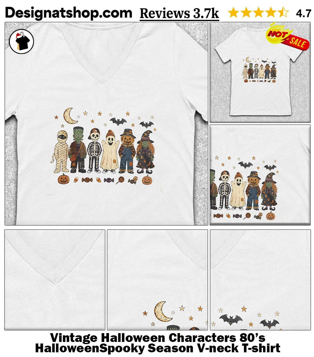 Vintage Halloween Characters 80’s HalloweenSpooky Season shirt