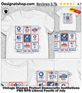 Vintage Stamps Protect Democratic Institutions PBS NPR Liberal Fourth of July