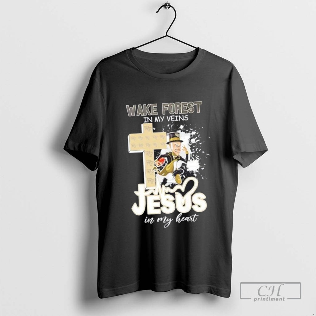 Wake Forest Demon Deacons In My Veins Jesus In My Heart Cross Mascot