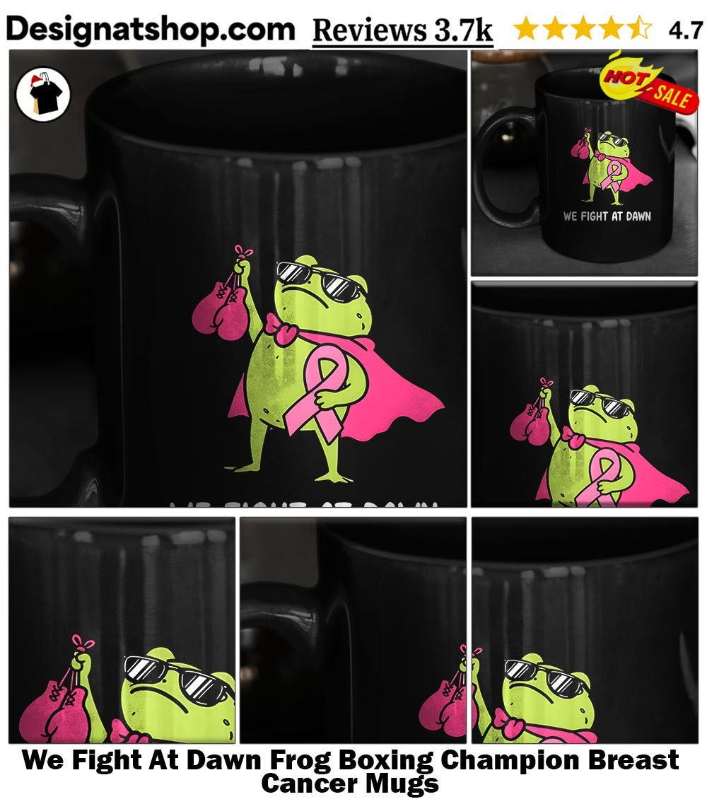 We Fight At Dawn Frog Boxing Champion Breast Cancer shirt