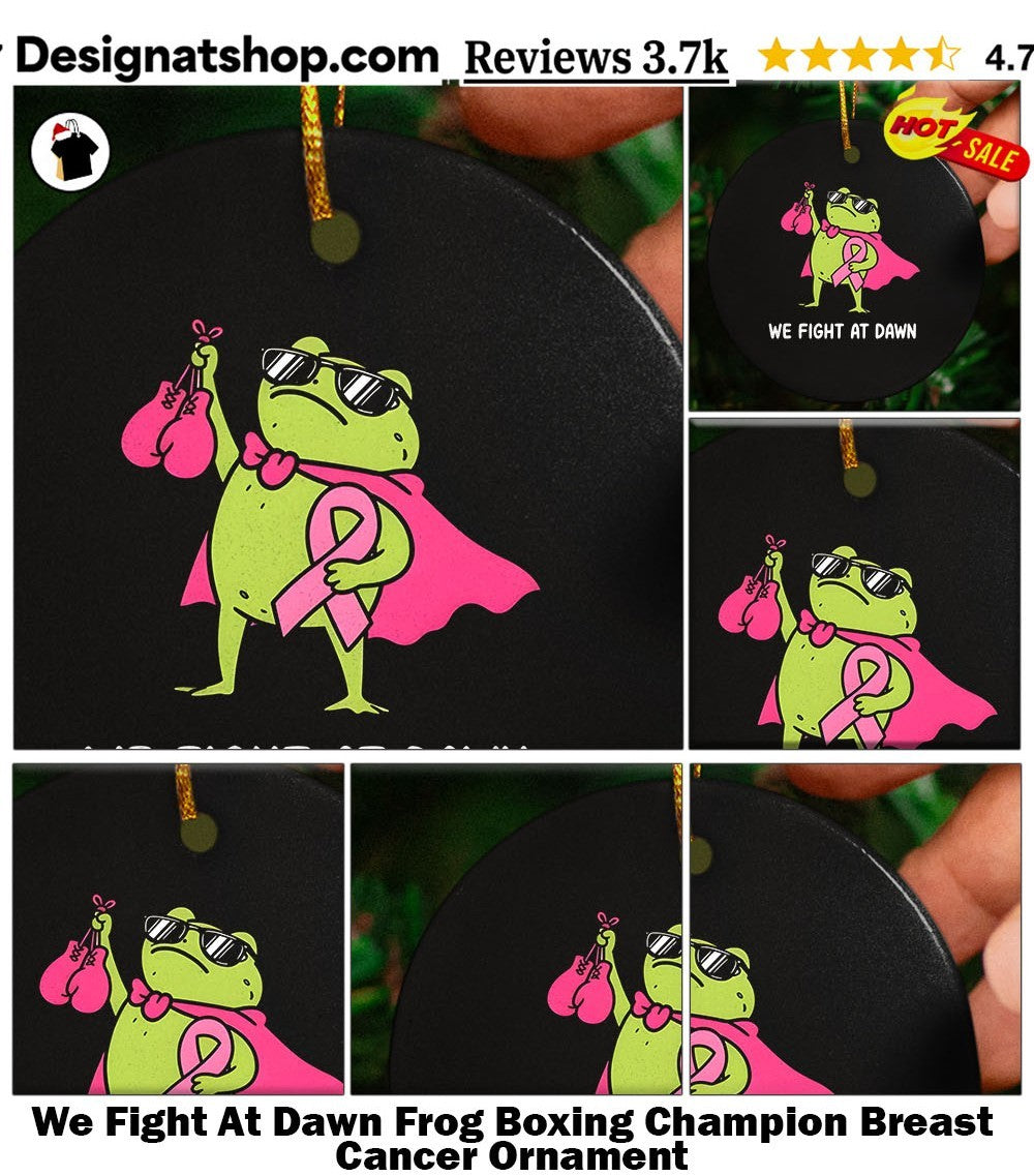 We Fight At Dawn Frog Boxing Champion Breast Cancer shirt