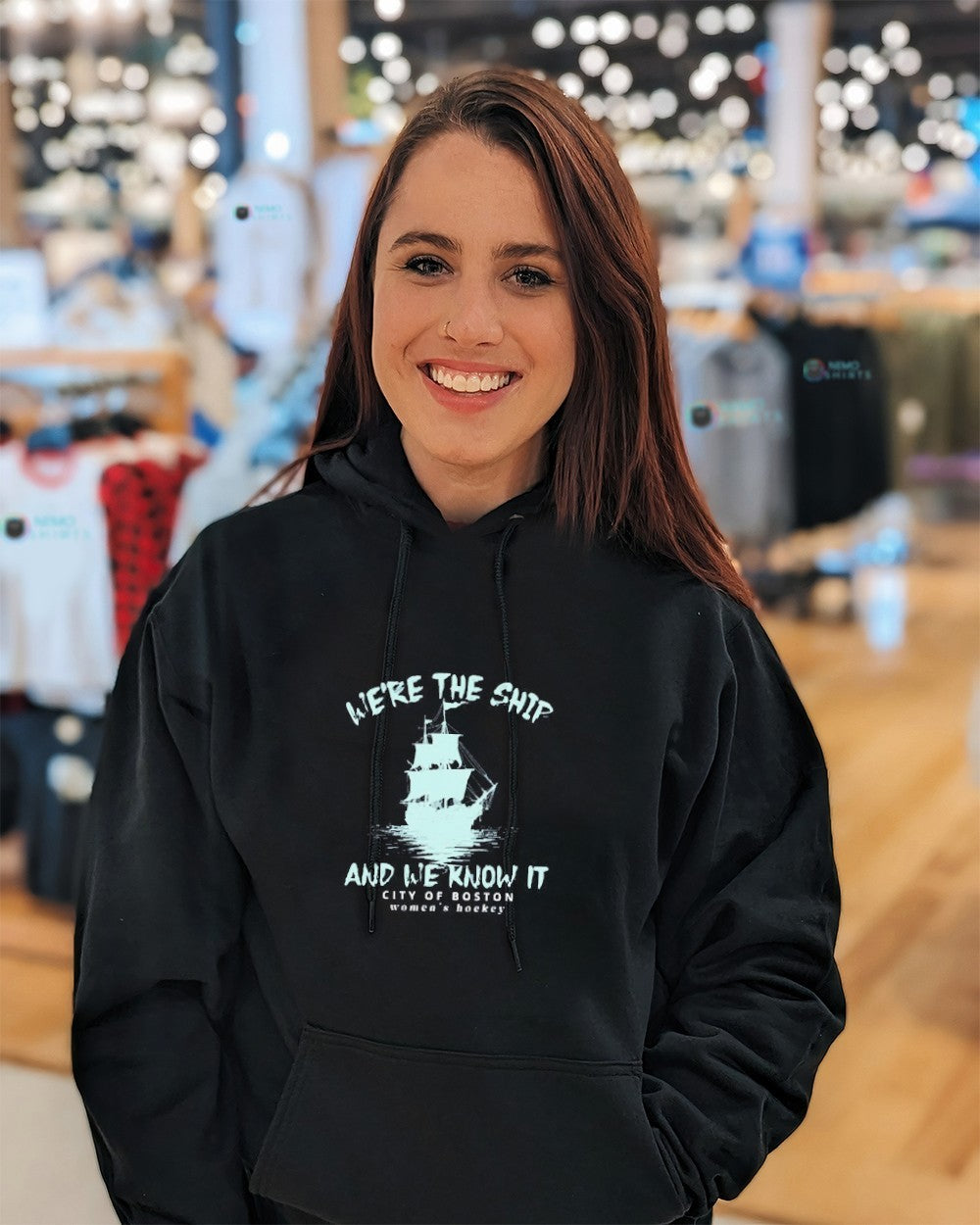 We’re the ship and we know it city of Boston Fleet women’s hockey shirt