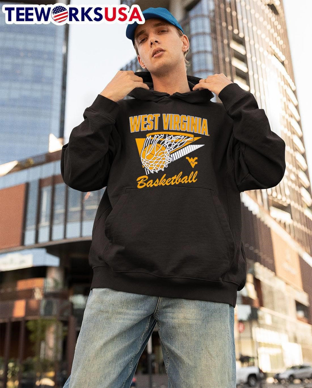 West Virginia Basketball Net Ball Logo shirt