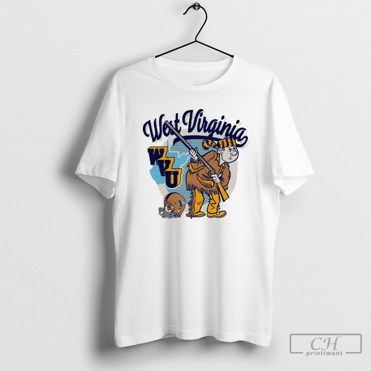 West Virginia University Mountaineers Throwback Retro Badge Script Shirt Tee