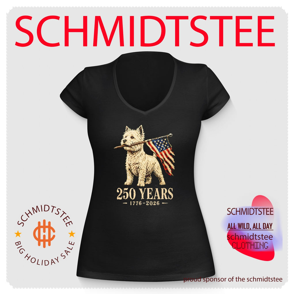 Westie Dog 250 Years 1776 2026 American Flag Patriotic Shirt