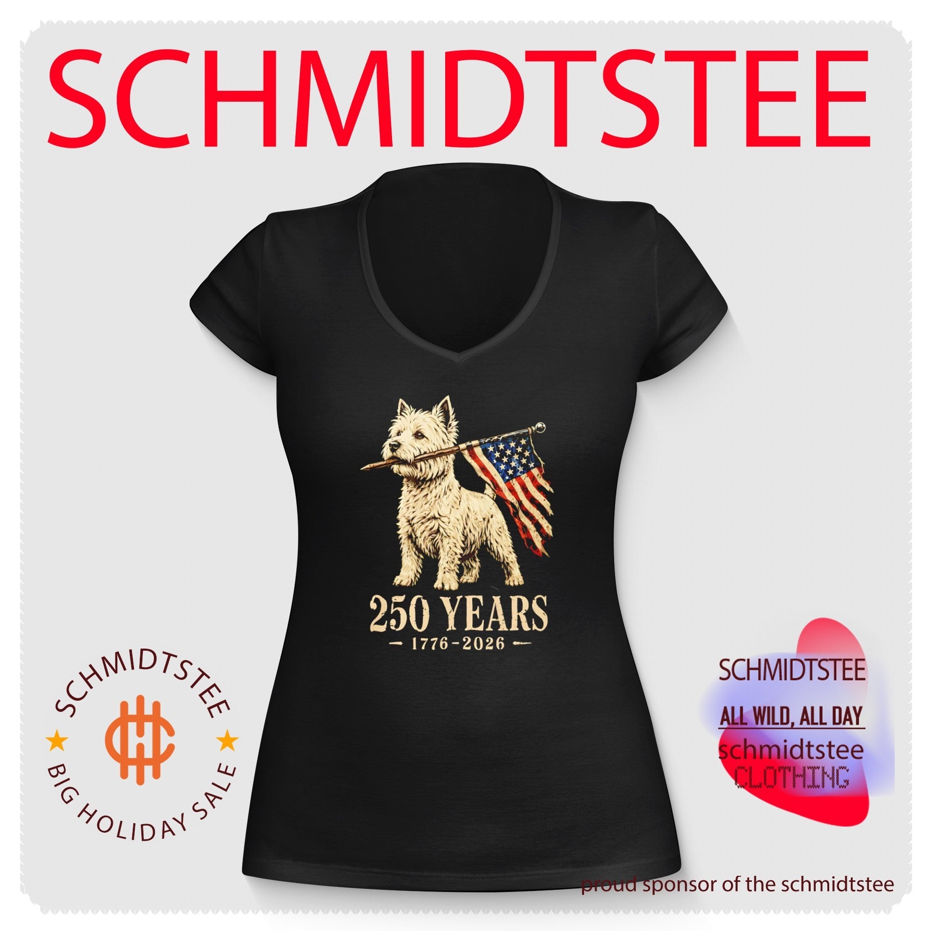 Westie Dog 250 Years 1776 2026 American Flag Patriotic Shirt