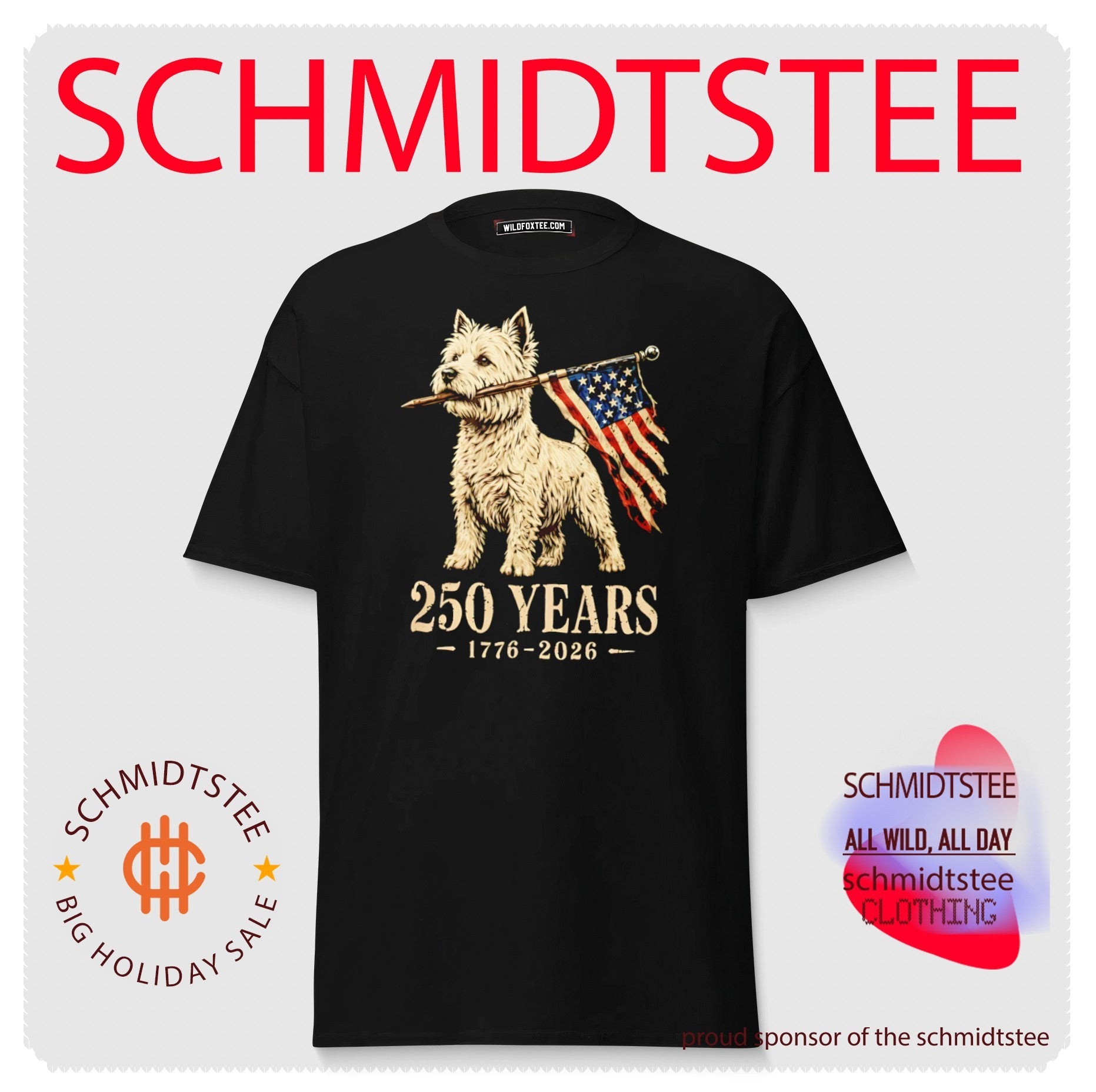 Westie Dog 250 Years 1776 2026 American Flag Patriotic Shirt