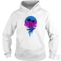 Vintage Retro Sunset Palm Tree Hoodie