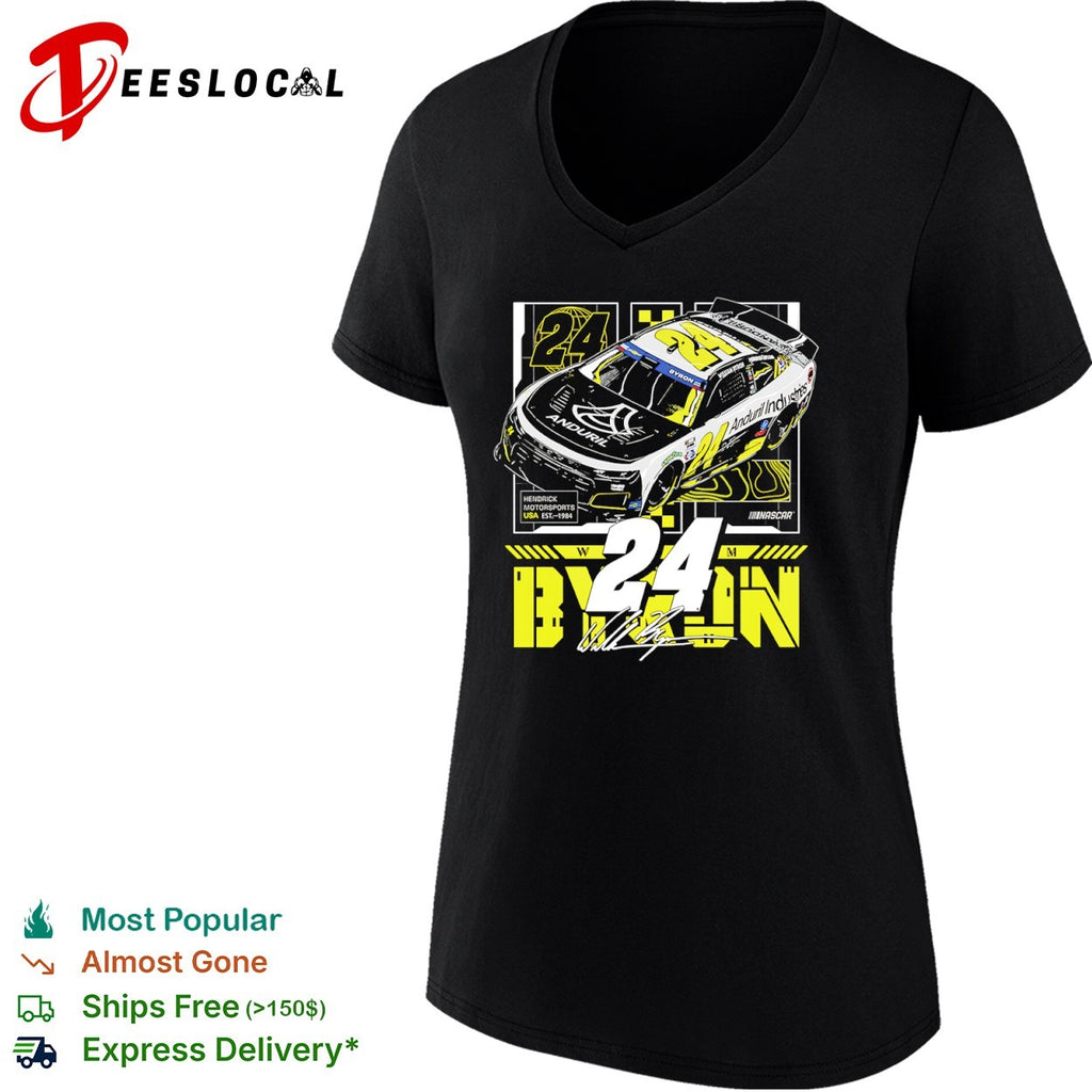 William Byron Hendrick Motorsports race car 24 Anduril Industries USA est 1984 NASCAR shirt