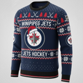 Winnipeg Jets NHL Ugly Christmas Sweater – Navy & Red “Jets” Holiday Knit