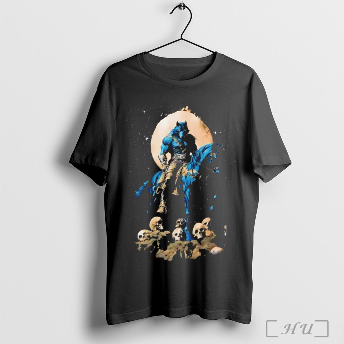Wolf On Horse Skull T Shirt