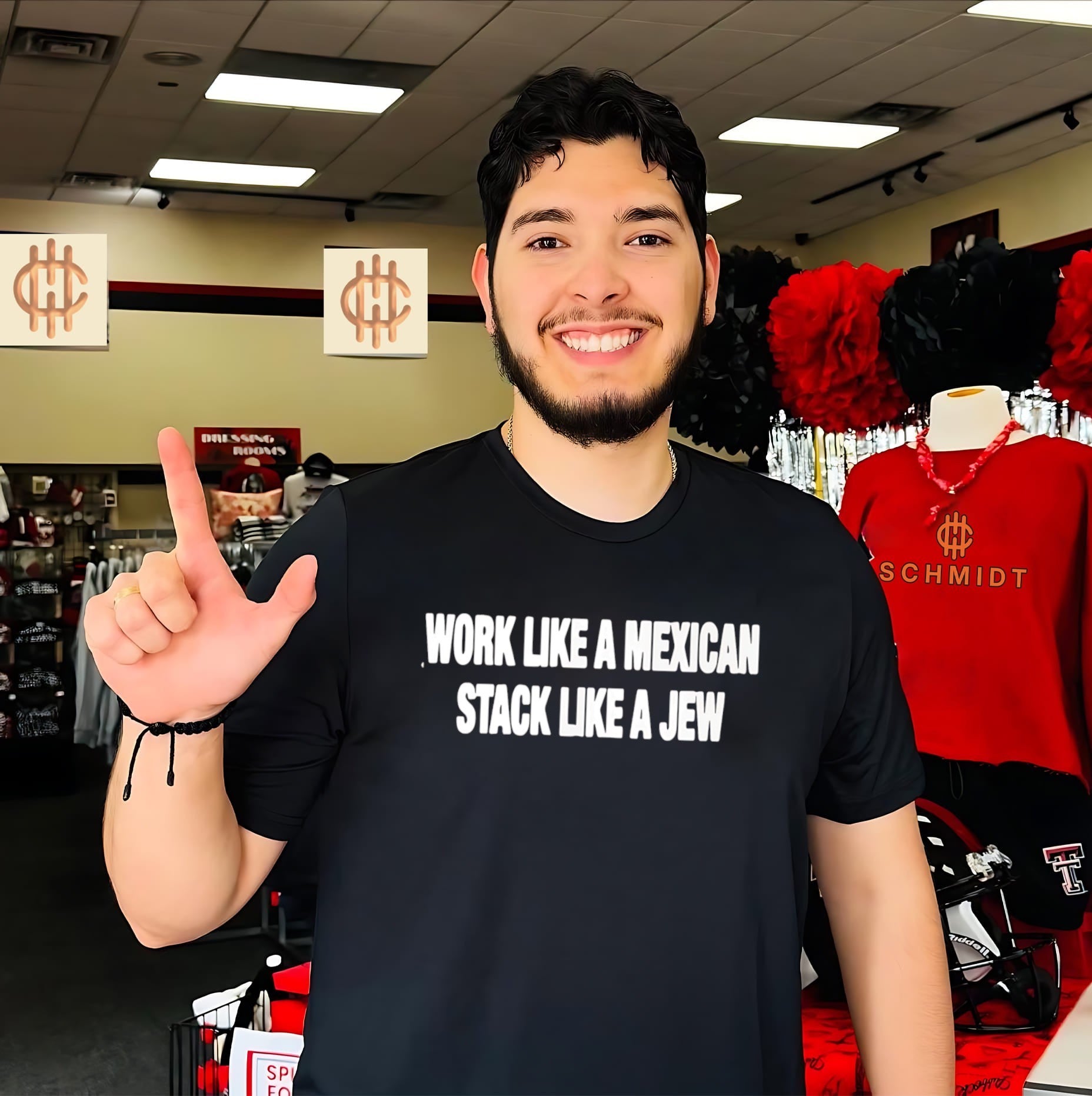 Work Like A Mexican Stack Like A Jew Text Shirt