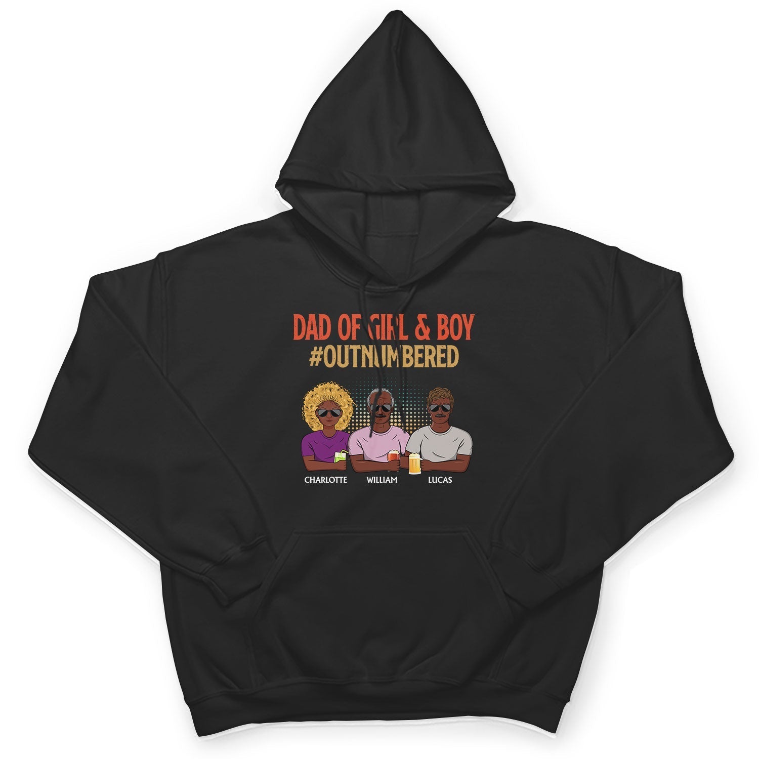 Dad Of Girls Outnumbered - Father Gift - Personalized Custom T Shirt