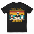 This Is What A Really Cool Grandpa Looks Like Grandparents Grandkids - Funny, Birthday, Family Gift For Grandfather, Granddad - Personalized Custom T Shirt