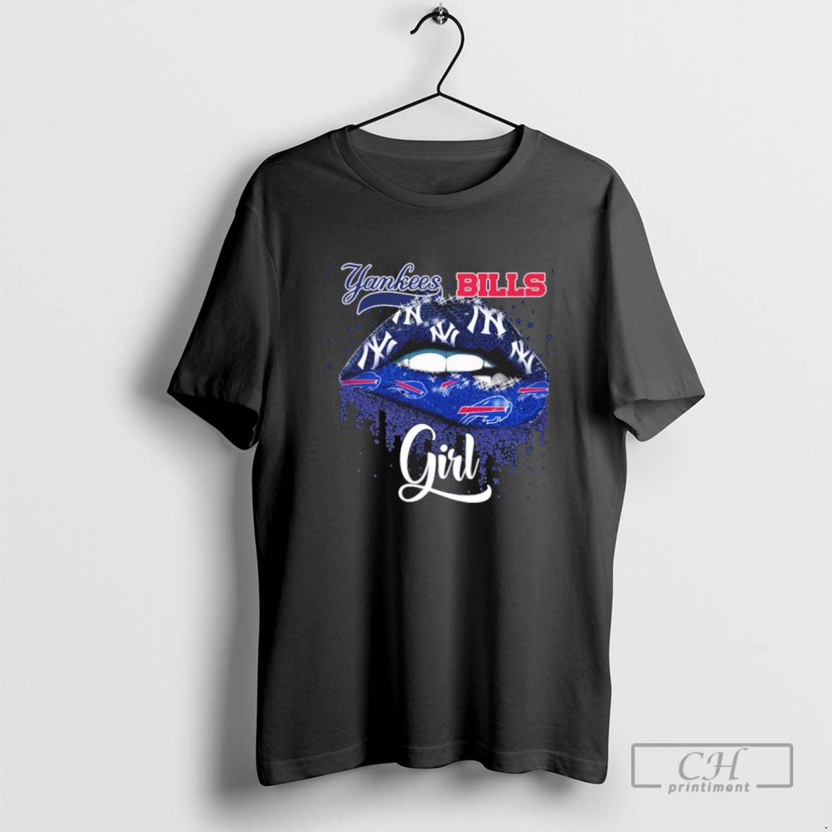 Yankees And Bills Lip Logo Girl