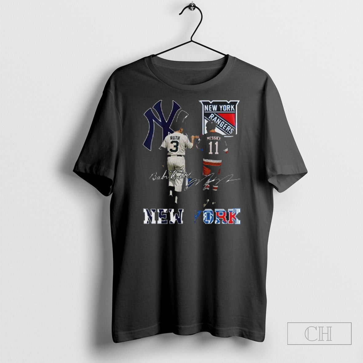 Yankees Babe Ruth And Rangers Mark Messier Shirt Tee