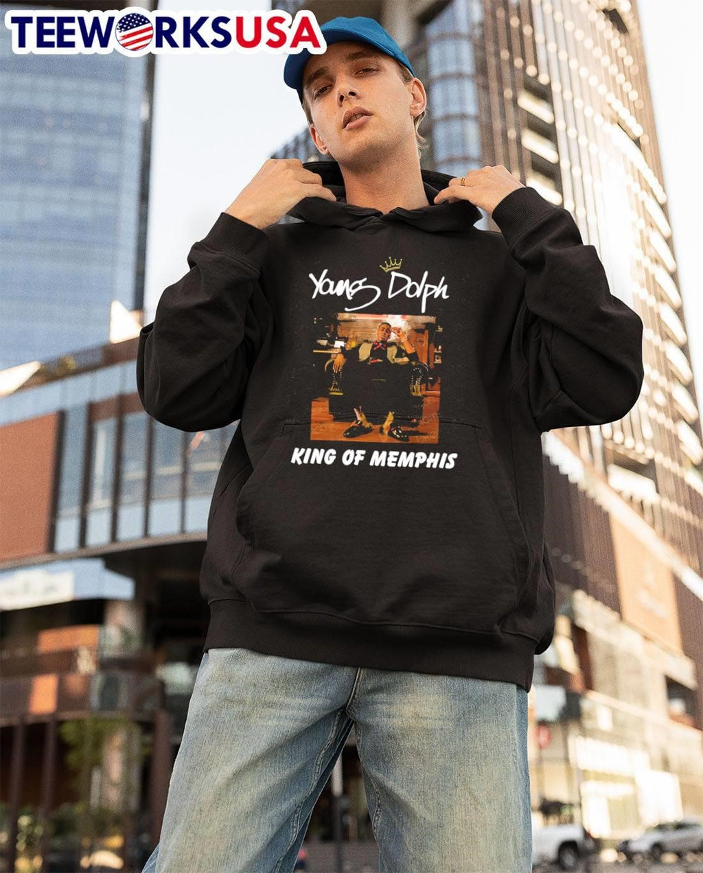 Young Dolph King of Memphis Sitting on Throne shirt