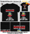 Minion funny only 2 kind of people oppose freedom of speech shirt
