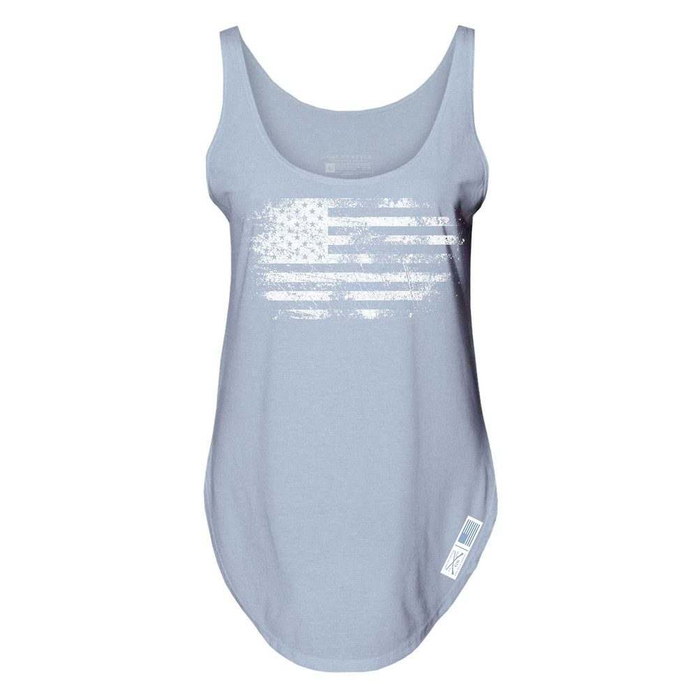 CFP Women's Worn Flag Flowy Tank - Stonewash Denim