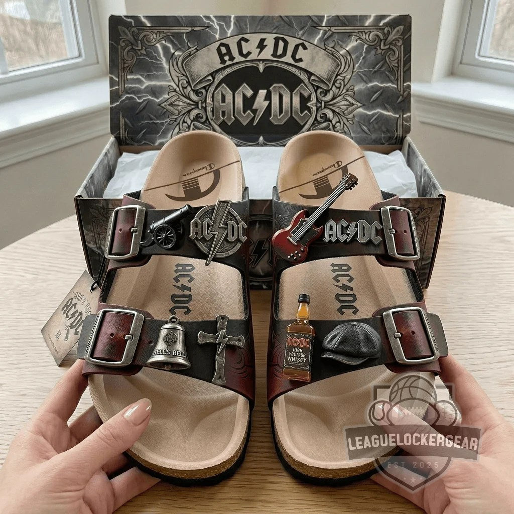 AC/DC Hells Bells High Voltage Sandals With Charms