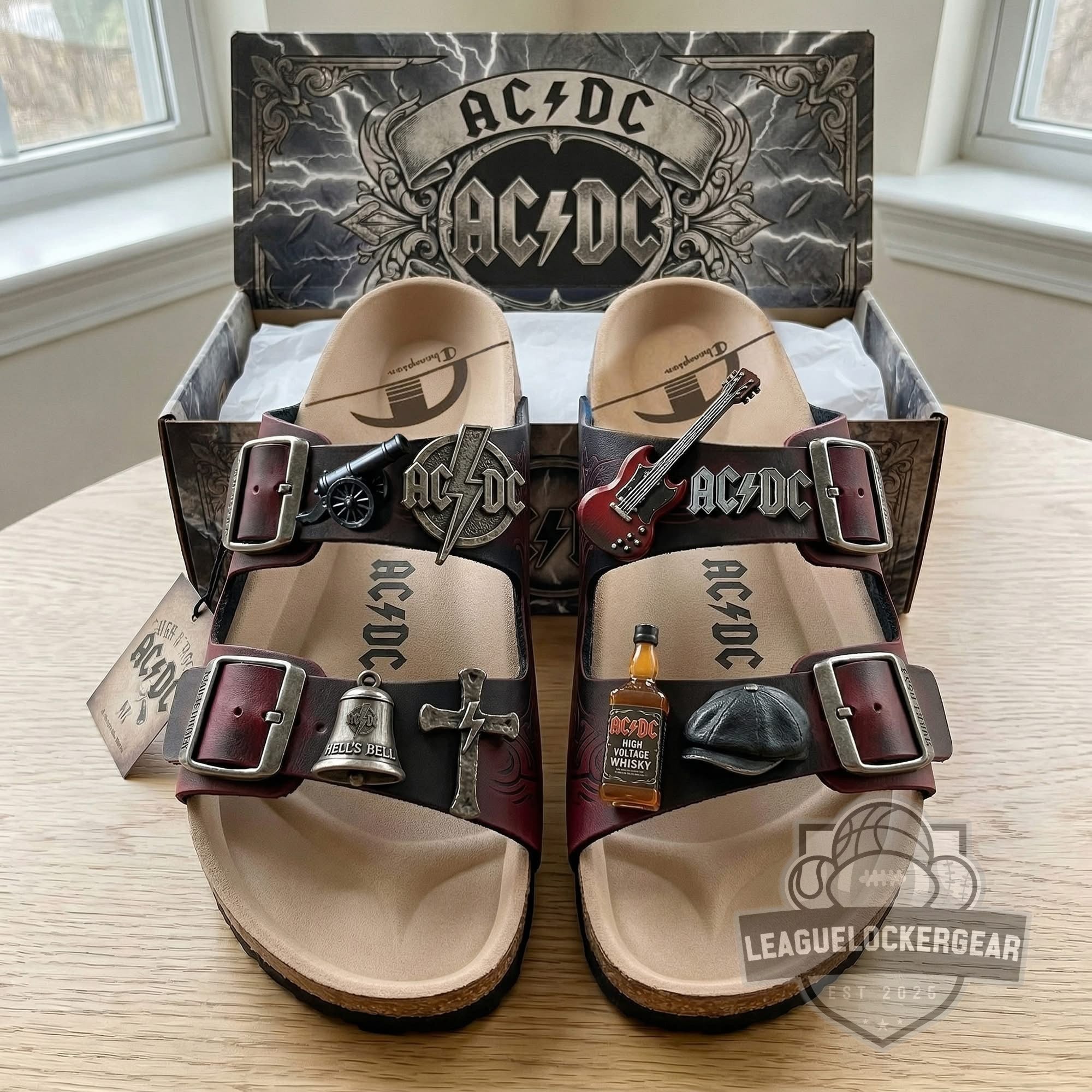 AC/DC Hells Bells High Voltage Sandals With Charms
