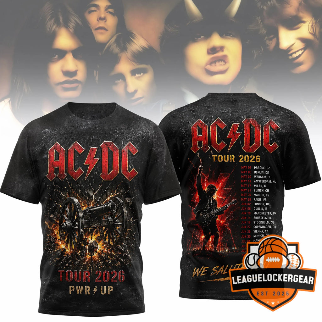 AC/DC Tour 2026 PWR/UP 3D T-Shirt