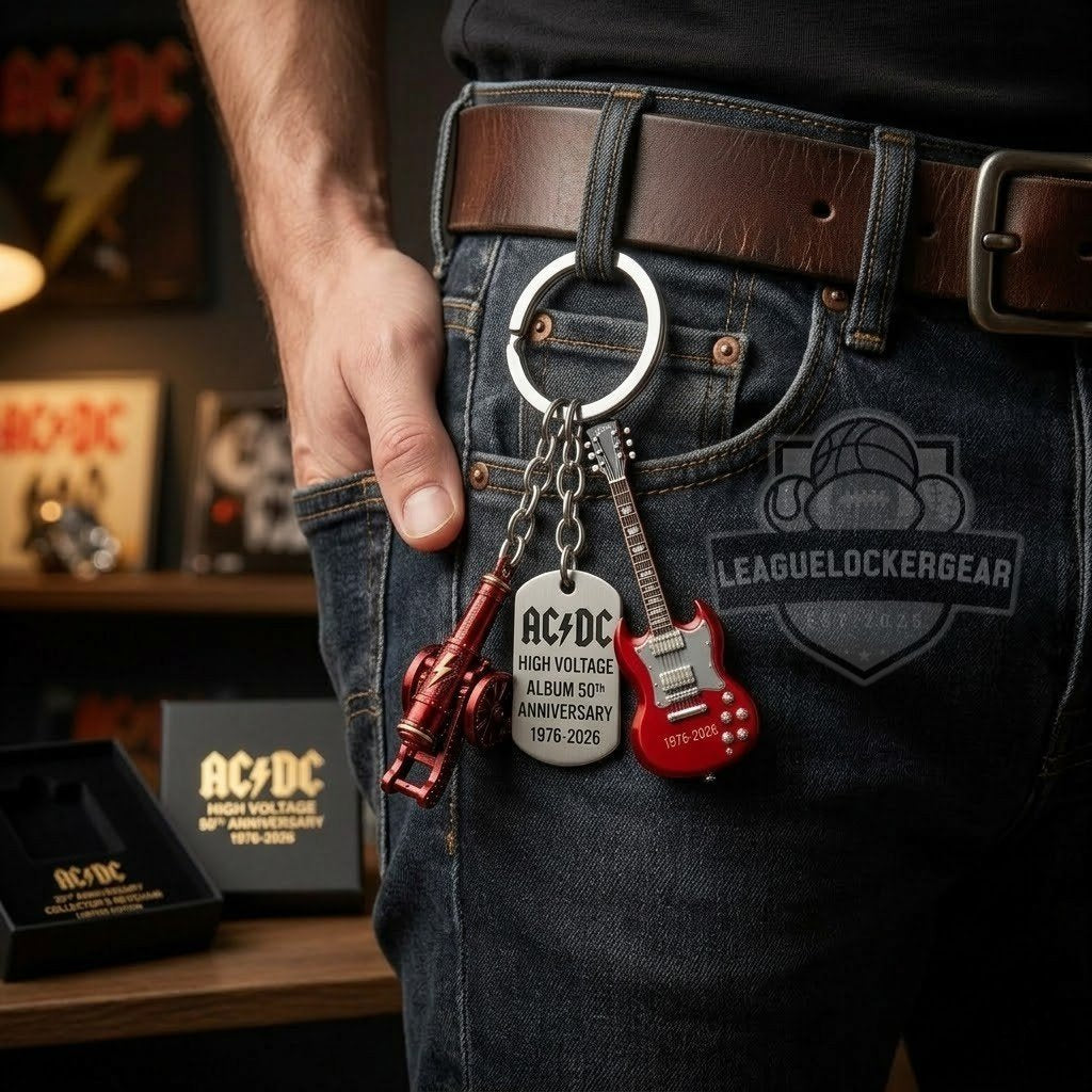 AC/DC High Voltage Album 50th Anniversary Keychain