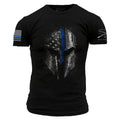 Blue Line Spartan T-Shirt - Black