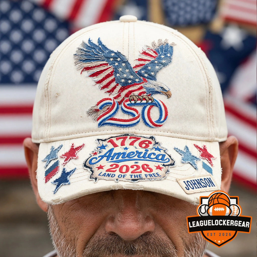 America 250th Anniversary 1776-2026 Land of the Free Baseball Cap